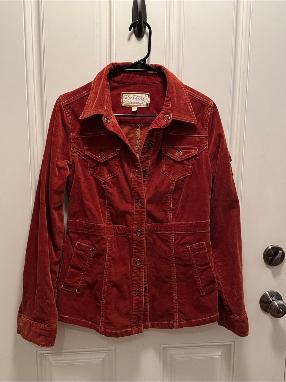 Aventura Corduroy Button-Front Jacket in Rust
